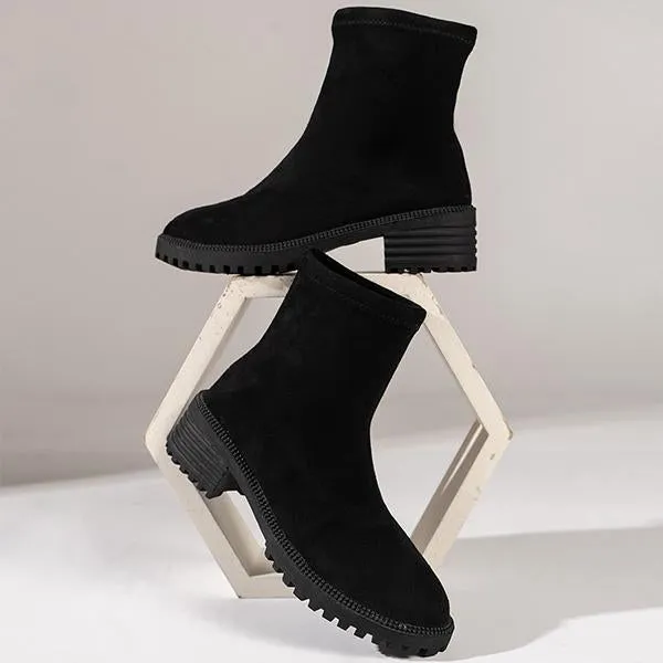 Women's Casual Simple Block Heel Ankle Boots 08563425S